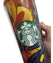 Starbucks 2022 Orange Summer Aqua Terra 24oz Venti Tumbler Cold Cup - £12.74 GBP