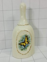 Ceramic white bell with yellow butterfly   #129 - £4.74 GBP