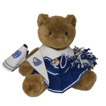 Build A Bear Workshop Plush BABW Teddy Brown Sitting Cheerleader Blue Wh... - $14.68