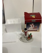 VINTAGE LEMAX Village Collection Porcelain Snow Bunny Figurine 1997 Snowman - $18.76