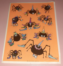 Vintage 1985 Hallmark Stickers Halloween Party Spiders Sheet 80s Fun! - £11.46 GBP