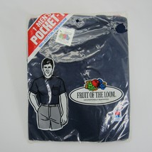 Vintage 1980’S Fruit of the Loom Bleu Poche T Shirt Sz M Neuf En Paquet 1987 - $33.25