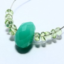 Chrysoprase Faceted Rondelle Pearidot Beads Briolette Natural Loose Gems... - £5.10 GBP