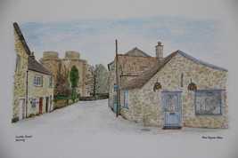 Nunney. Castle Street. Nunney Somerset. Watercolour print. - $60.00