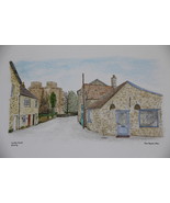 Nunney. Castle Street. Nunney Somerset. Watercolour print. - £47.54 GBP