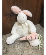 BUNNIES BY THE BAY BABY 12” Soft White Bunny Rabbit Rattle Plush Carrot - $12.99