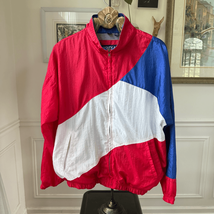 Vintage 90s Mighty-Mac Windbreaker Jacket Color Block Full Zip Men&#39;s Red... - $509.84 MXN