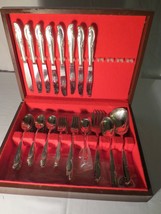 Vtg 54 pc Wm Rogers Original flatware Extra Silver Plate Service 8 1959 Allure - £97.96 GBP