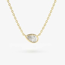 0.35Ct Blende Set Künstlicher Diamant Anhänger Halskette 14k Gelb Vergoldet - £33.47 GBP