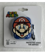 Super Mario Airpods Protective Cover Case For 1st &amp; 2nd Gen Flexible Wit... - $11.74
