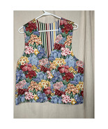 1990s Orvis Reversible Rainbow Maximalist Floral Stripe Coquette Cotton ... - $28.00