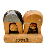 Vintage Asian Wooden Peeking Children Handmade And Hand Painted Figurine - £10.32 GBP