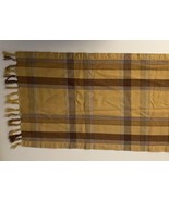 Pottery Barn Yellow Brown Plaid Table Runner Autumn Decor 18x108 Linen B... - $29.47