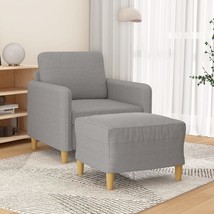 Sofa Chair with Footstool Light Gray 23.6&quot; Fabric - $255.49