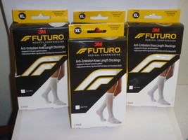 (4 pack) FUTURO Anti-Embolism Knee Length Moderate Compression Stockings... - £24.29 GBP