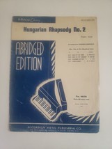 Hungarian Rhapsody No. 2 Vintahe 1954 Franz Lizst Sheet Music - $8.58