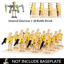 21pcs/set Star Wars Minifigure General Grievous and Battle Droid troops Toy - £13.48 GBP