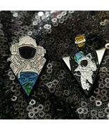 Astronaut Space Moon Galaxy Stars Triangle Shaped Pin Set (2 Pins) - $389.44 MXN