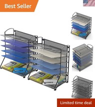 6-Tier Black Mesh Letter Tray Organizer, 2-Pack for Elegant Office Arran... - $52.50