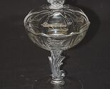 Fostoria Baroque Compote Covered Dish Clear Glass Floral Stem &amp; Top - $69.29