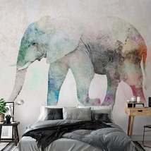 Tiptophomedecor Peel and Stick Animal Wallpaper Wall Mural - Elephant - Removabl - £47.94 GBP+