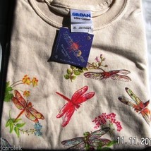YOUTH T-shirt Dragonflies Dragonfly Gildan S M New Cotton NWT Nature Natural - £11.13 GBP