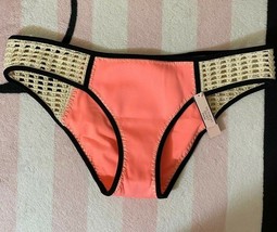 Victoria&#39;s Secret Neon Nectar Coral Surf Crochet Classic Hipster Bikini Bottom M - £19.97 GBP