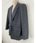 Pendleton Womens 14 Gray USA Made Double Breasted Virgin Wool Blazer Jacket - £53.71 GBP