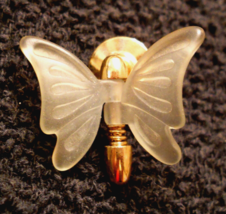 Vtg Avon Butterfly Brooch Moveable Acrylic Wings Tie Tac Back Pin Gold Plated - £7.84 GBP