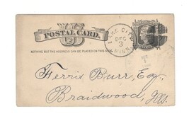 1882 Lake City Minnesota Postal Card Chicago IL Cancel Pepin WI Frozen L... - $29.99