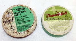 Vintage Soldering Iron Paste Tins ~ 1- Craftsman &amp; 1- Thunder Bolt - $39.99