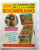 Boomerang Pinball FLYER Original Retro Game Vintage Retro Artwork 1975 - $31.35