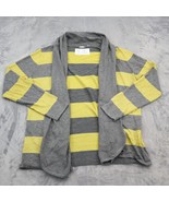 Neiman Marcus Sweater Mens L Yellow Gray Stripes Casual Knitted Cardigan - £17.91 GBP