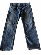 Levis 505 Jeans Mens 42x32 Regular Fit Straight Denim 100% Cotton Blue Y... - £14.80 GBP