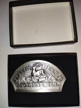 *John Deere 4 Leg Leaping Deer 1876 Trademark Silver Plated Belt Buckle 1983  3&quot; - £20.54 GBP