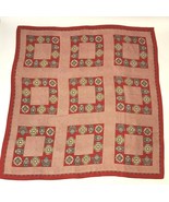 Vintage Silk Scarf Red Silk Ginnie Johansen Rolled Edge Square 39&quot; Japan - $19.08 CAD