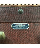 Vtg American Tourister Leather Maroon Initialed EDR Luggage Hard Shell S... - £98.07 GBP