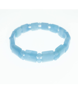 Blue Jade Stretch Bracelet Square Round Beads Home Shopping Network HSN - £86.99 GBP