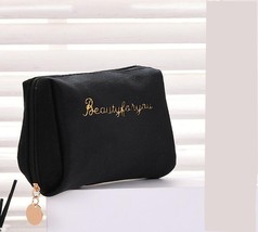 Women&#39;s Cosmetic Bag Zipper Velvet Beauty Makeup Bags Travel Female Girl Brush L - £17.99 GBP