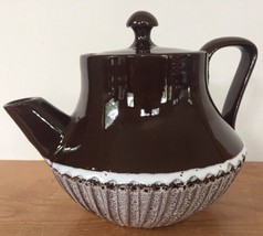 Vintage Mid Century Brutalist Redware Brown Betty Ceramic Studio Pottery... - $79.19