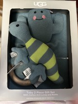 UGG Baby Toby 2 Piece Cotton Knit Lovey &amp; Rattle Baby Gift Set -cactus + lizard - £35.69 GBP