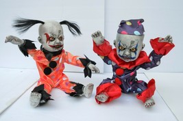 Life Size Clown Halloween Baby Props Posable Non-animated Evil Baby Set of 2 - £47.95 GBP