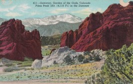 Pikes Peak &amp; Gateway Garden of the Gods Colorado CO Postcard D14 - £2.35 GBP