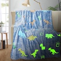 Dinosaur Blanket For Boys, Glow In The Dark Blanket For Kids, Toddler Bl... - £19.57 GBP