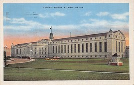 Atlanta Germany~Federal PRISON-HOUSES 4000 INMATES~1937 Psmk Postcard - £7.15 GBP