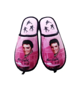 Pink slippers bedroom shoes Elvis Presley one size  e8649 face, Cadillac - $22.49