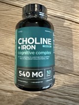 Choline &amp; Iron Cognative Complex 60 Capsules -2 per serving EXP 3/28 NEW - $360.37 MXN