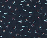 Cotton Surfing Water Ocean Waves People Blue Fabric Print by the Yard D6... - $11.95