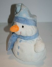 Ty Pluffies Windchill Snowman 9&quot; White Plush Light Blue Hat Scarf Soft T... - $12.60