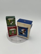 Lot of 3 Hallmark Keepsake Ornaments Peanuts Snoopy Woodstock Hockey Detective - £18.90 GBP